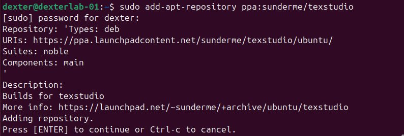 Add the TeXstudio repository to your system