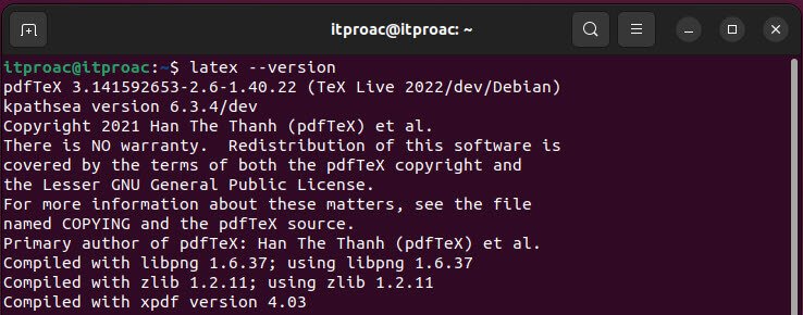 terminal run latex-version