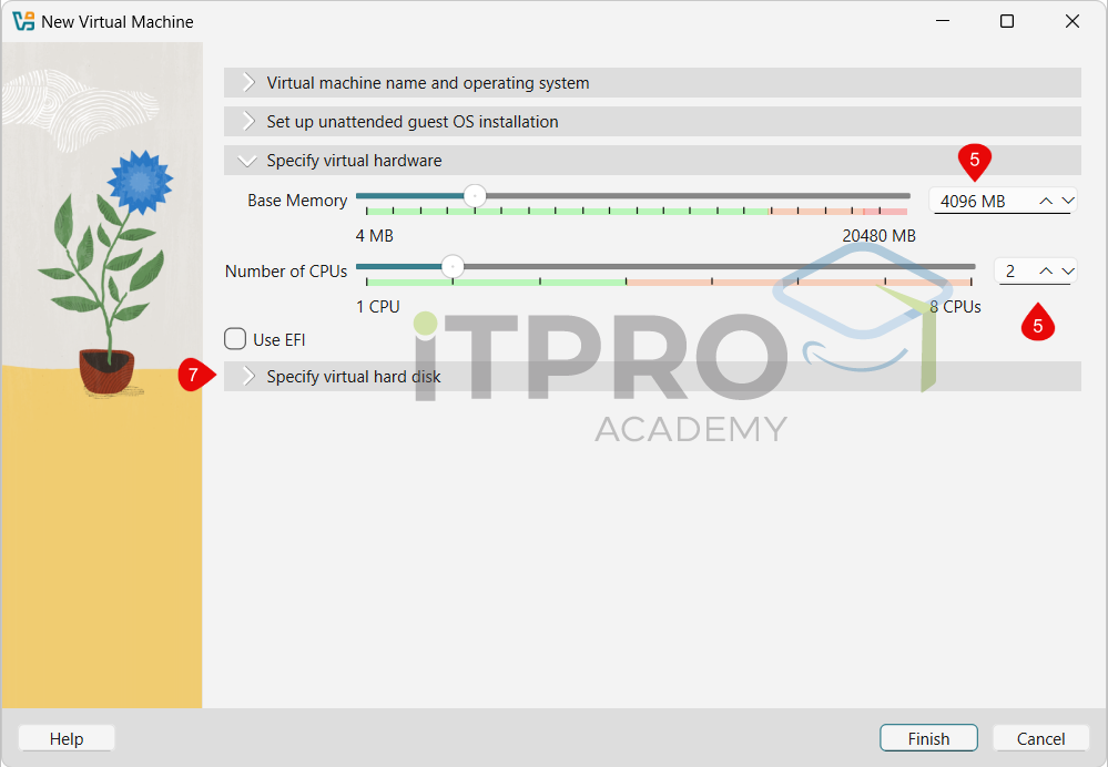 Assigning 4096 MB of RAM to the Kali Linux virtual machine in VirtualBox
